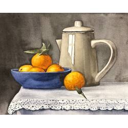 Still life with tangerines
