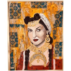 Naeema Akef with mixed media Naeema Akef with mixed media